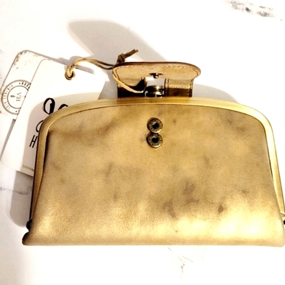 NWT RARE HOBO 'Halo' Stardust Metallic Leather Wallet with Wanderlust Lining - Picture 2 of 9